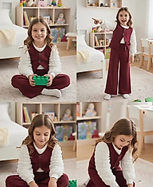 KIZ ÇOCUK 3'LÜ KADİFE TAKIM