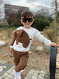 ERKEK ÇOCUK FİL DETAYLI 3 İPLİK ŞARDONLU TAKIM