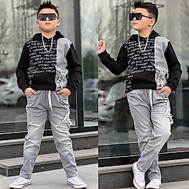 ERKEK ÇOCUK KOT PANTOLON KAPŞONLU TAKIM