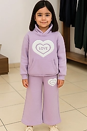 KIZ ÇOCUK BASKILI 3 İPLİK ŞARDONLUTAKIM %100 PAMUK