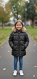 KIZ SU GEÇİRMEZ İÇİ PELUŞ ÇIKAR/TAK KAPŞONLU MONT